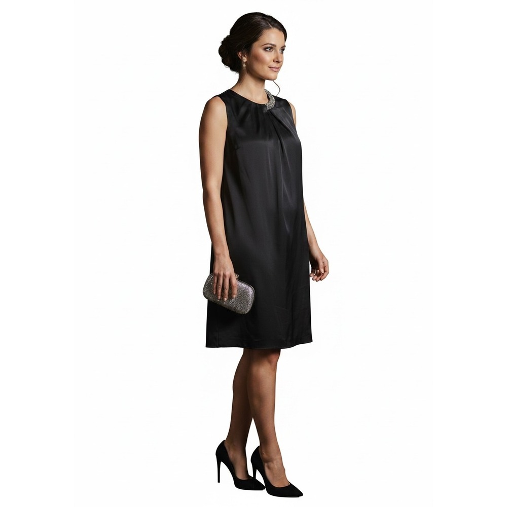 3.1 Phillip Lim for Target Black Crystal Collar Pleated Shift Dress XS Dressy